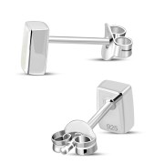 Mother of Pearl Rectangle Silver Stud Earrings, e374st